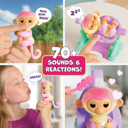 Fingerlings 2.0: Baby Monkey Nursery Playset - Jas with 2-in-1 Cradle and High Chair Toys & Games WowWee