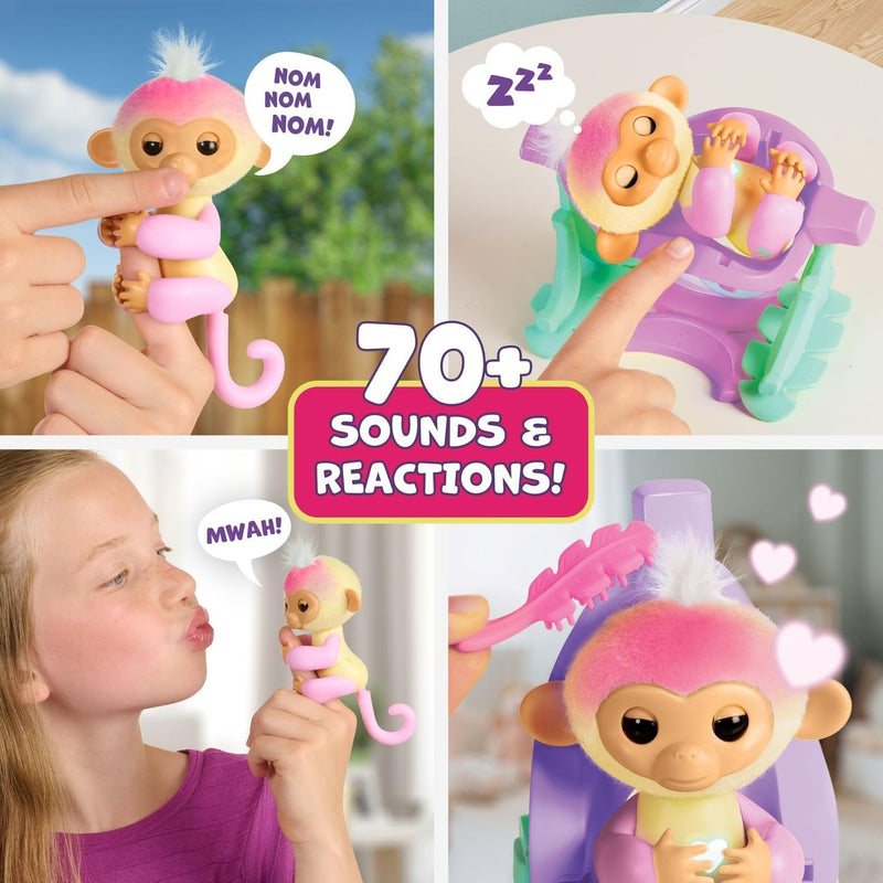 Fingerlings 2.0: Baby Monkey Nursery Playset - Jas with 2-in-1 Cradle and High Chair Toys & Games WowWee