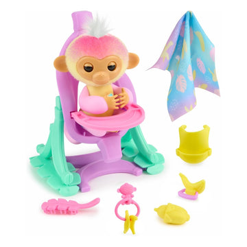 Fingerlings 2.0: Baby Monkey Nursery Playset - Jas with 2-in-1 Cradle and High Chair Toys & Games WowWee