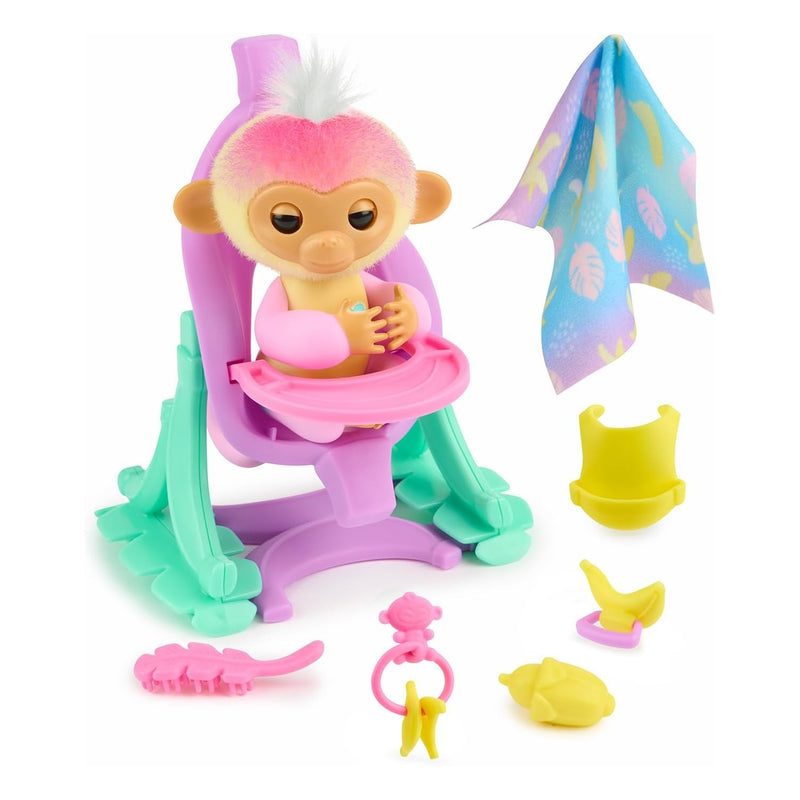 Fingerlings 2.0: Baby Monkey Nursery Playset - Jas with 2-in-1 Cradle and High Chair Toys & Games WowWee