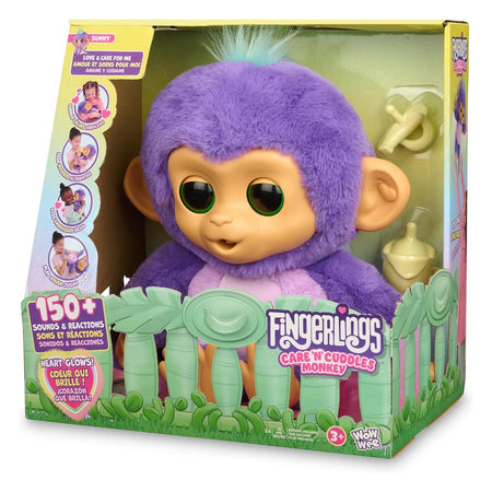 Fingerlings Cute n Cuddles Monkey - Purple Toys & Games WowWee