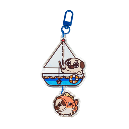 Gone Fishing Puglie Acrylic Keychain Accessory Puglie Mart