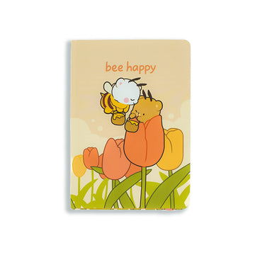 milkmochabear: Bee Happy Dot Grid Notebook Notebooks & Notepads Milkmochabear   