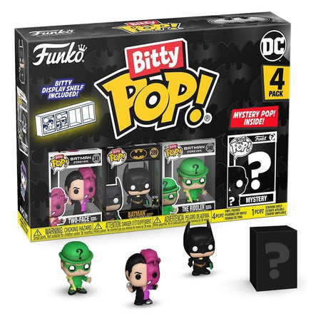 Funko Bitty Pop!: Batman Bitty Shelf [Two Face, Batman, Riddler, Mystery Figure] Toys & Games Funko