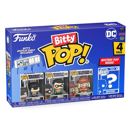 Funko Bitty Pop!: Batman Bitty Shelf [Batman, Robin, Scarecrow, Mystery Figure] Toys & Games Funko