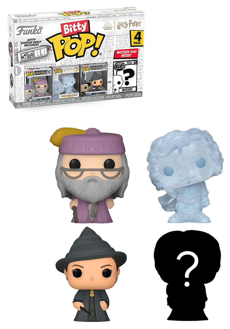 Funko Bitty Pop!: Harry Potter 4-Pack Vinyl Figures - Dumbledore, Headless Nick, McGonagall, and Mystery Toys & Games Funko
