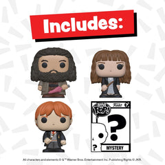 Funko Bitty Pop! Harry Potter - Hermione In Robe, Hagrid, Ron Weasley, and Mystery 4 Pack Vinyl Figures Toys & Games Funko