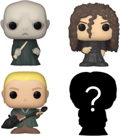 Funko Bitty Pop!: Harry Potter 4-Pack Vinyl Figures - Voldemort, Malfoy, Bellatrix, and Mystery Toys & Games Funko