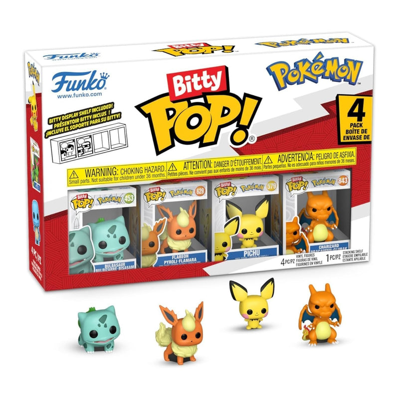 Funko Bitty Pop! Pokemon Shelf: 4 Bitty Figures [Bulbasaur, Flareon, Pichu, Charizard] Toys & Games Funko