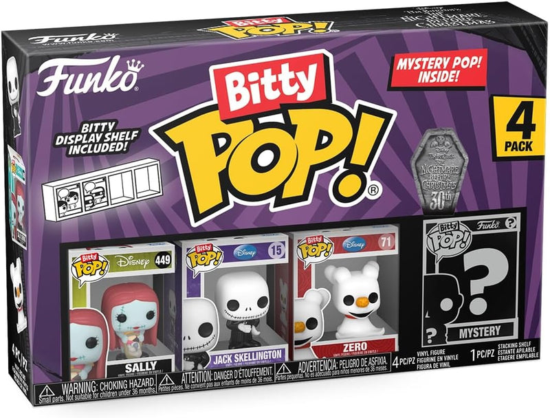 Funko Bitty Pop!: The Nightmare Before Christmas - Sally/Jack/Zero/Random 4 Pack Bitty Vinyl Figures Toys & Games Funko