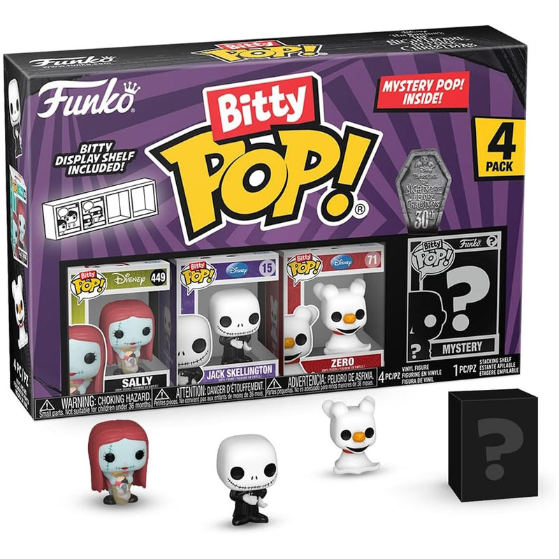Funko Bitty Pop!: The Nightmare Before Christmas - Sally/Jack/Zero/Random 4 Pack Bitty Vinyl Figures Toys & Games Funko