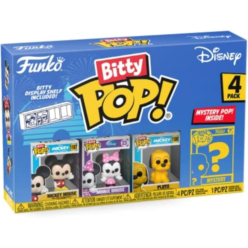 Funko Pop! Bitty: Disney Shelf - Mickey Mouse - Minnie Mouse - Pluto - Mystery Figure Toys & Games Funko