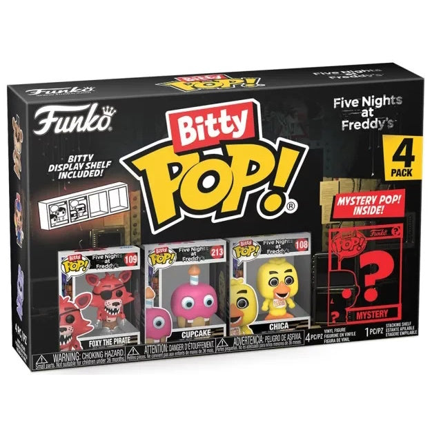 Funko Pop! Bitty: FNAF Shelf - Foxy - Cupcake - Chica - Mystery Figure Toys & Games Funko
