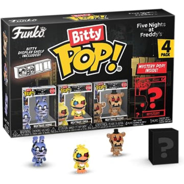 Funko Pop! Bitty: FNAF Shelf - Nightmare Bonnie - Nightmare Chica - Nightmare Freddy - Mystery Figure Toys & Games Funko