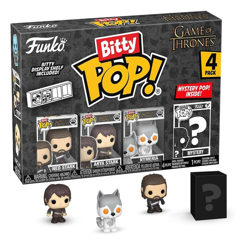 Funko Pop! Bitty Shelf: Game of Thrones [Ned Stark, Arya Stark, Nymeria, Mystery Chase] Toys & Games Funko