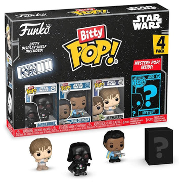 Funko Pop! Bitty: Star Wars Shelf [Darth Vader, Lando Calrissian, Luke Skywalker, Yoda, Mystery Figure] Toys & Games Funko