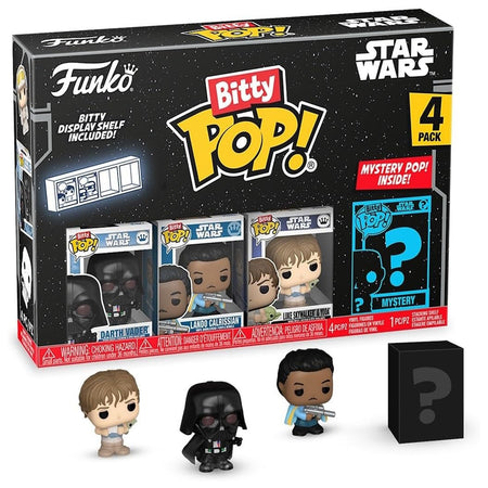 Funko Pop! Bitty: Star Wars Shelf [Darth Vader, Lando Calrissian, Luke Skywalker, Yoda, Mystery Figure] Toys & Games Funko