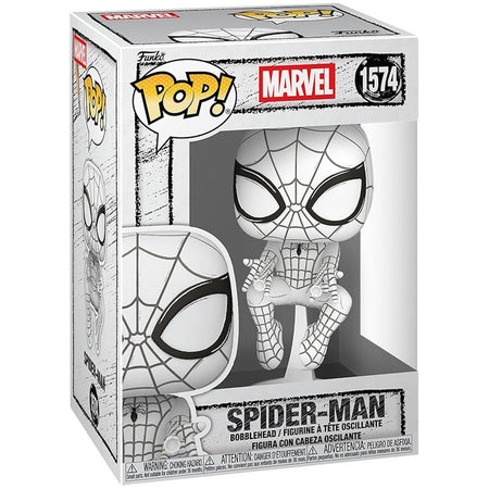 Funko Pop! Marvel: Sketched Spider-Man Bobblehead Vinyl Figure #1574 Toys & Games Funko