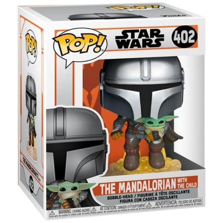 Funko Pop! Star Wars The Mandalorian Flying with Jet Pack #402 - Bobblehead Toys & Games Funko