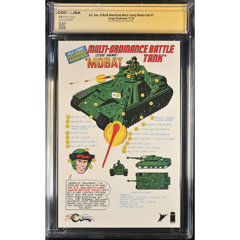 G.I Joe Real American Hero: #1 [Clayton Crain CGC 9.8 Signed 2nd print Facsimile] 2025