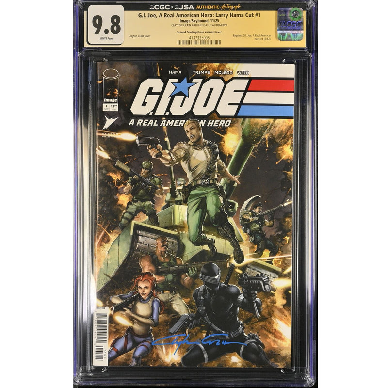 G.I Joe Real American Hero: #1 [Clayton Crain CGC 9.8 Signed 2nd print Facsimile] 2025