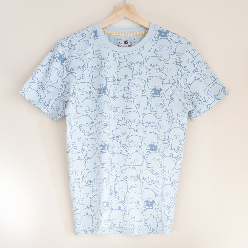 Giordano X Milk Mocha Bear: Daily Life Collage (Blue) T-Shirts Milk Mocha Bear