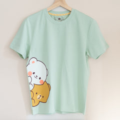 Giordano X Milk Mocha Bear: Side Peek-a-Boo T-Shirts Milk Mocha Bear