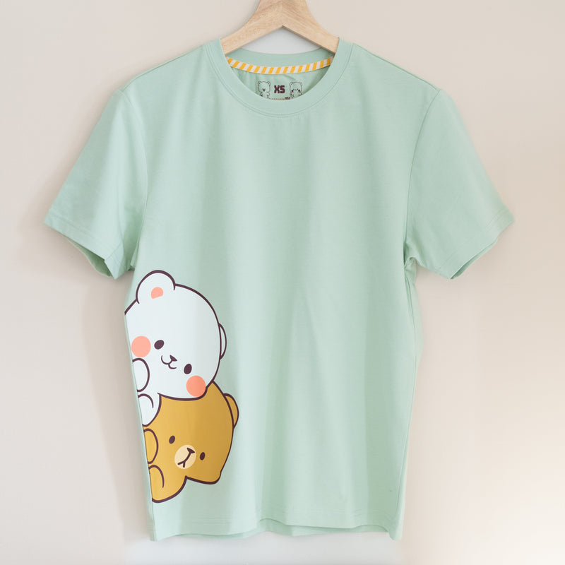 Giordano X Milk Mocha Bear: Side Peek-a-Boo T-Shirts Milk Mocha Bear
