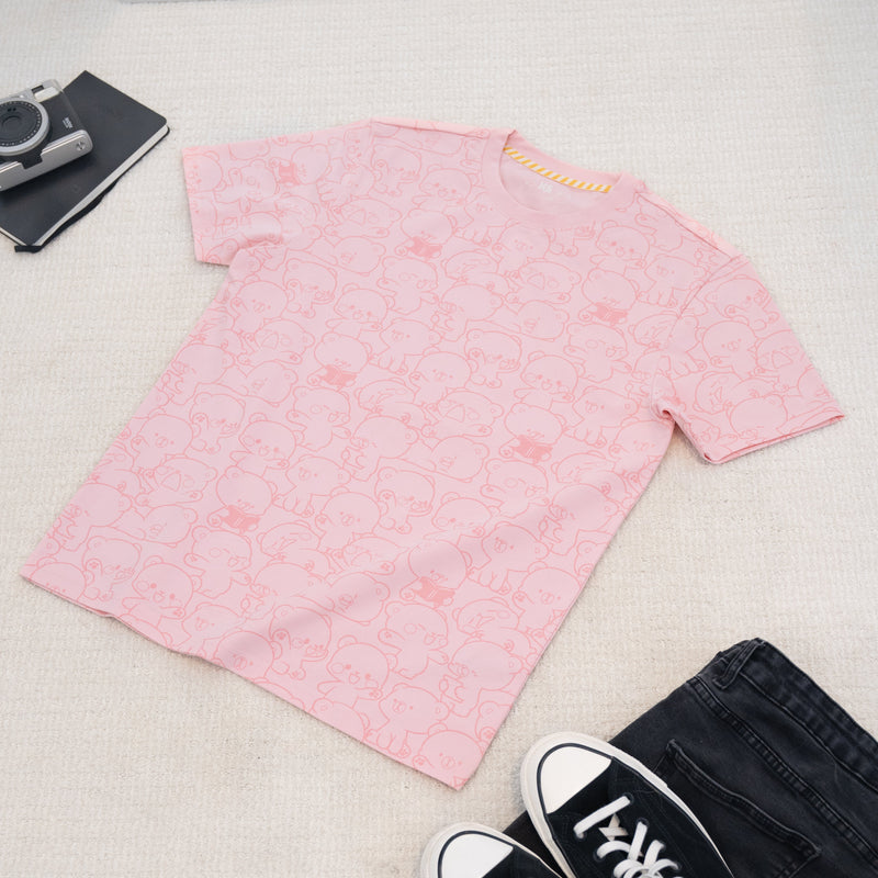 Giordano X Milk Mocha Bear: Daily Life Collage (Pink) T-Shirts Milk Mocha Bear