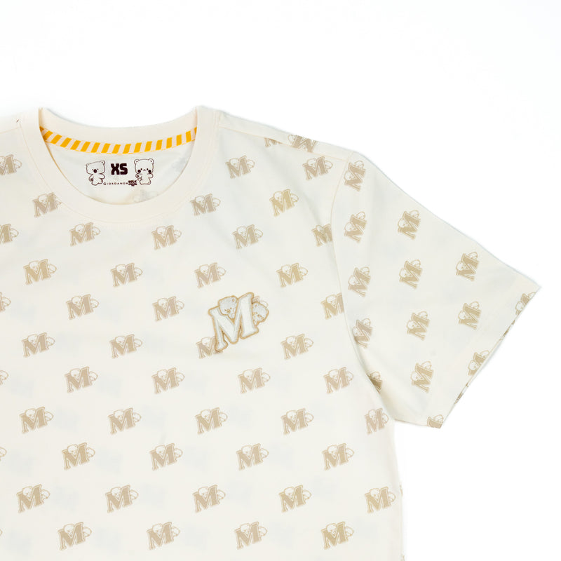 Giordano X Milk Mocha Bear: Monogram (Beige) T-Shirts Milk Mocha Bear