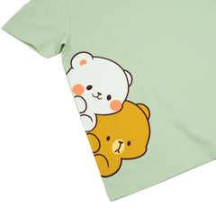 Giordano X Milk Mocha Bear: Side Peek-a-Boo T-Shirts Milk Mocha Bear