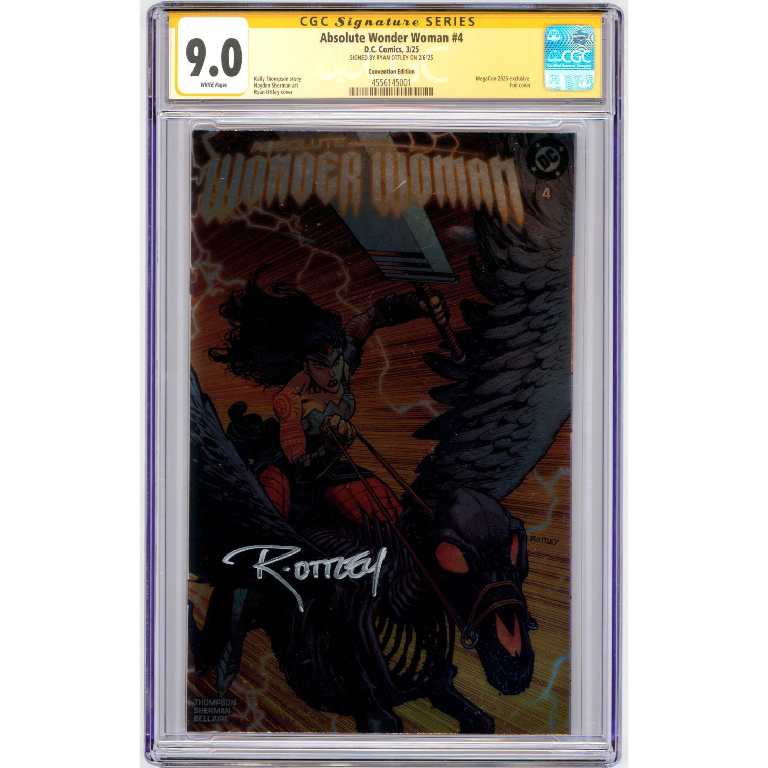 Absolute Wonder Woman: #4 [CGC 9.0 Signed Ottley Megacon Foil] 2025 Comics DC Comics