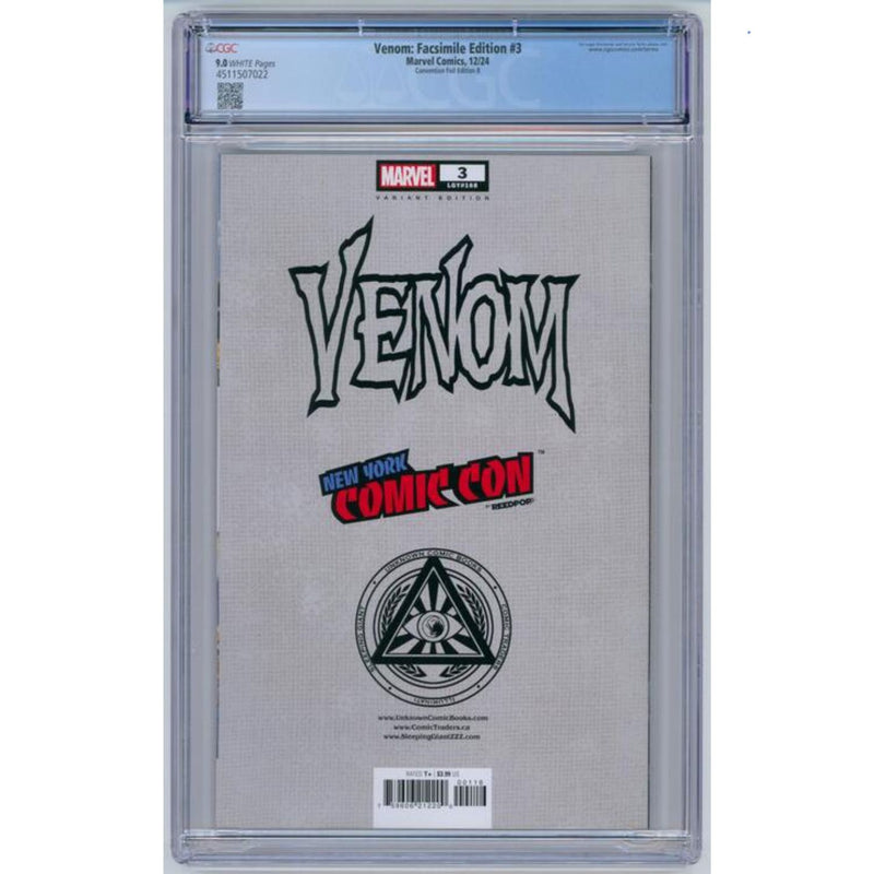 Venom: #3 [Ryan Stegman CGC 9.0 New York Comic Con Foil Facsimile] 2024 Comics Marvel Comics
