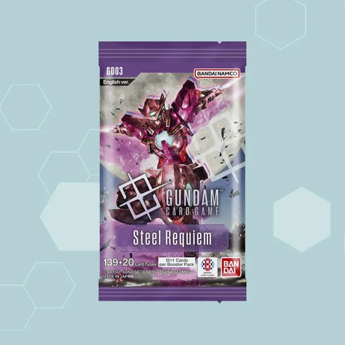 gundam cg gd-03 booster box GUNDAM CARD GAME: BOOSTER Box: Steel Requiem GD03 Gopher Games
