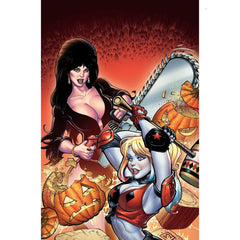 Harley Quinn X Elvira: #1 [Chad Hardin Foil Virgin CVR ZB - 1:15] 2025 Comics Dynamite Entertainment