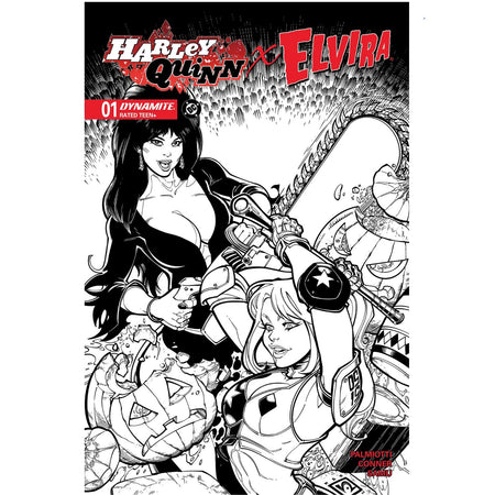 Harley Quinn X Elvira: #1 [Hardin CVR O Line Art - 1:10] 2025 Comics DC Comics