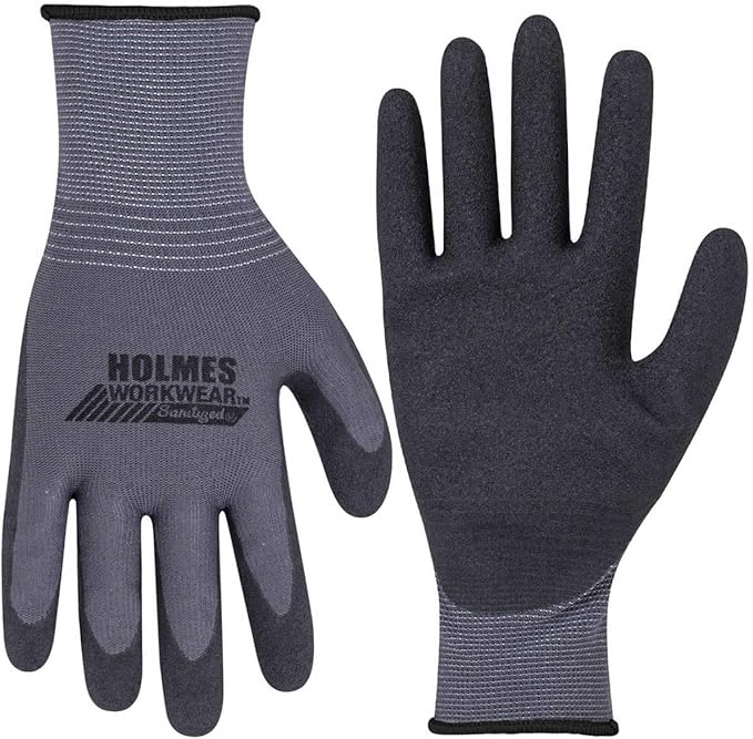 Holmes Workwear - Medium Latex-Foam Coated Gloves - 10 Pairs [House & Home] House & Home Holmes Workwear   