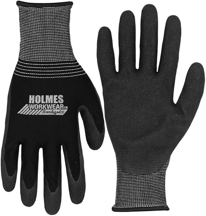 Holmes Workwear - Medium Latex-Foam Coated Gloves - 10 Pairs [House & Home] House & Home Holmes Workwear   