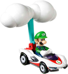 Hot Wheels Mario Kart: Luigi in P-Wing Kart with Cloud Glider Toys & Games Mattel