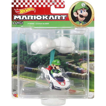 Hot Wheels Mario Kart: Luigi in P-Wing Kart with Cloud Glider Toys & Games Mattel