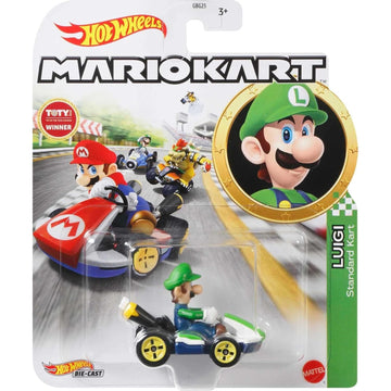 Hot Wheels Mario Kart: Luigi Standard Kart Vehicle Toys & Games Mattel