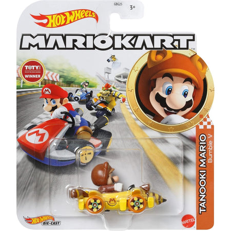 Hot Wheels Mario Kart: Tanooki with Bumble V Vehicle Toys & Games Mattel
