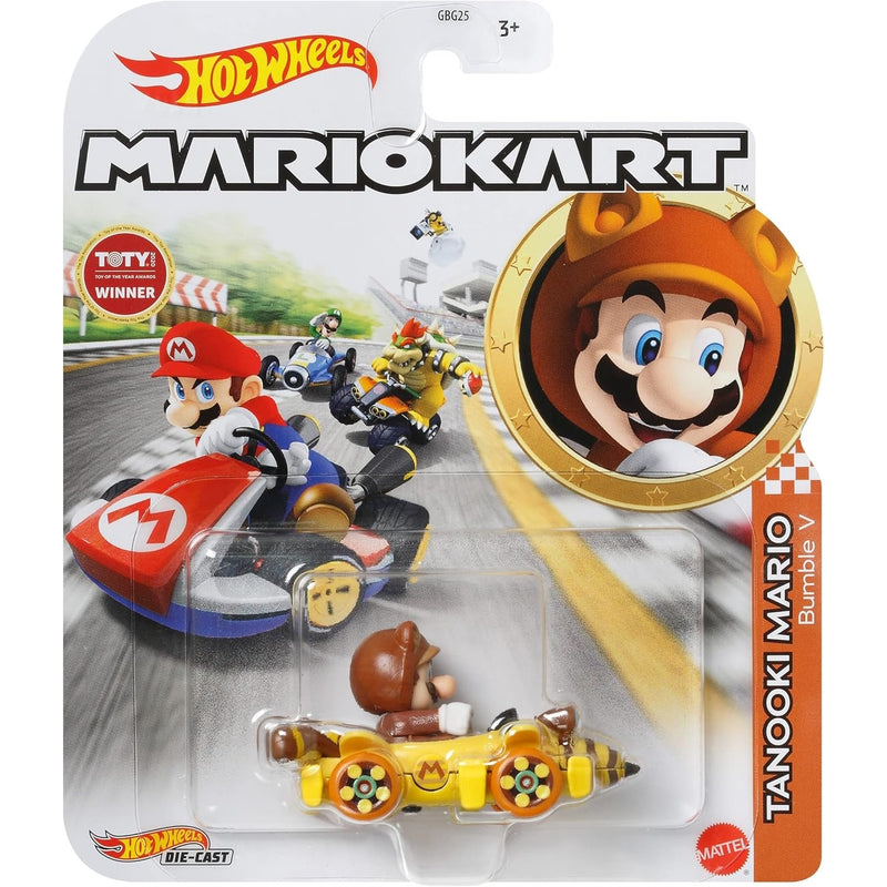 Hot Wheels Mario Kart: Tanooki with Bumble V Vehicle Toys & Games Mattel