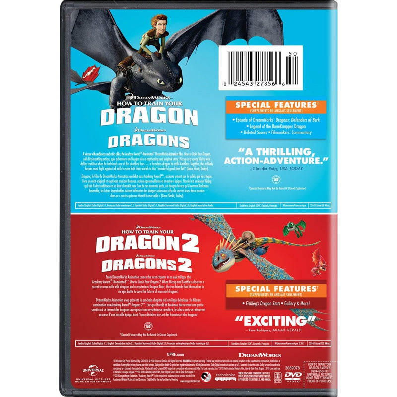 How To Train Your Dragon 1 & 2 Double Feature [DVD] DVD Movie Dreamworks   