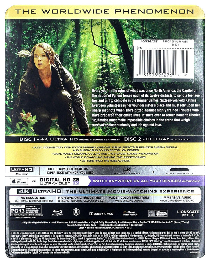 Hunger Games [Blu-Ray + 4K UHD] Blu-Ray 4K Movie EOne   