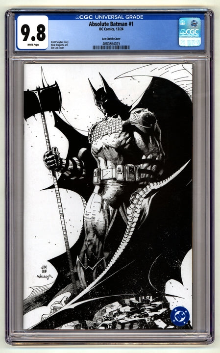 Absolute Batman: #1 [Jim Lee CGC 9.8 Sketch Cover H - 1:100] 2024 Comics DC Comics