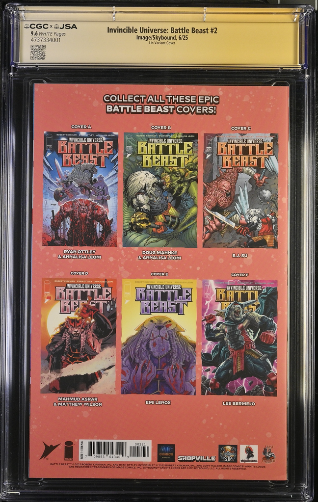 Invincible Universe Battle Beast: #2 [Ottley/Rachta CGC 9.6 Shopville Exclusive Double Signature] 2025