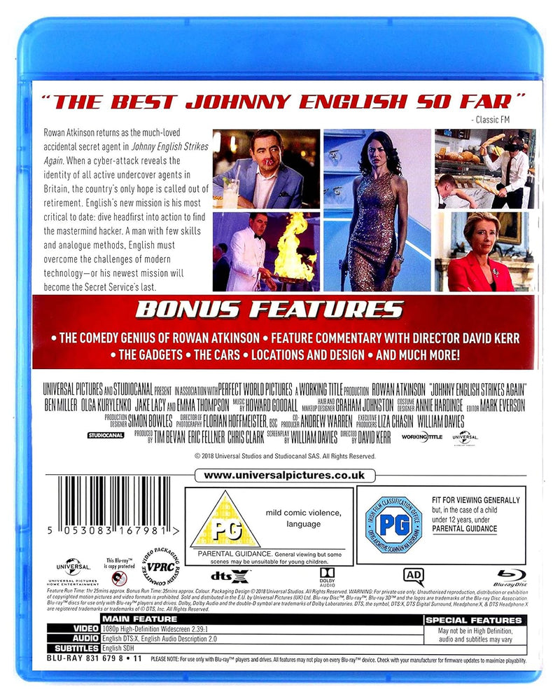 Johnny English Strikes Again [Blu-Ray] Blu-Ray Movie Universal Pictures   