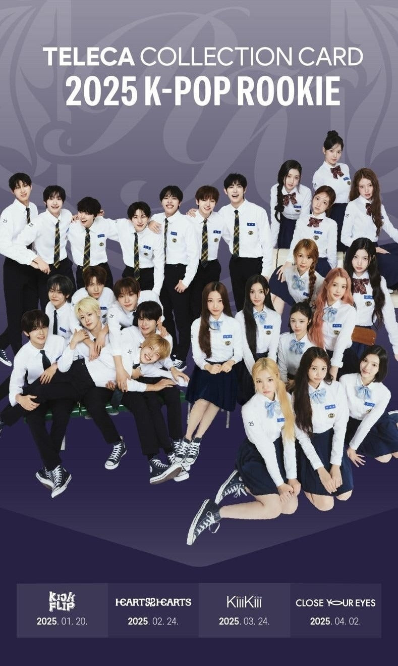 K-Pop Rookie Teleca Collection Cards 2025 – 10 Packs + Promo