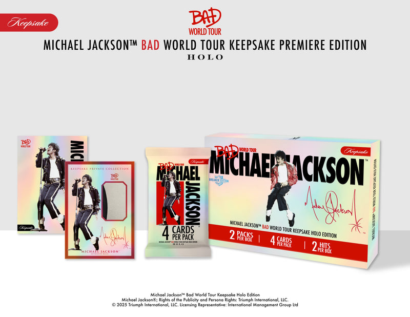 Keepsake: Michael Jackson Bad World Tour Premiere HOLO Breaker Box Trading Cards Keepsake